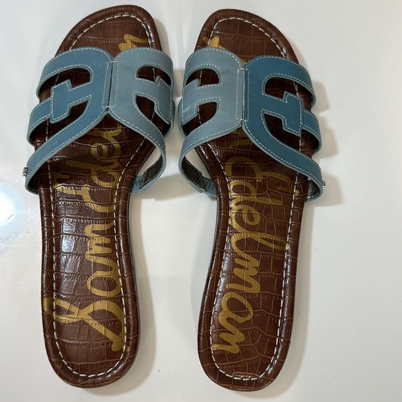 Sam Edelman Shoes - Sam Edelman Bay Denim Blue Cutout Slide Sandals Size 9